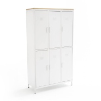 Шкаф С 6 дверками из металла и дуба HIBA единый размер белый LA REDOUTE INTERIEURS  фото, kupilegko.ru